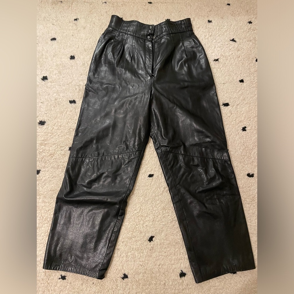 Danier Black vintage leather pants